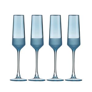 4pc Ladelle Panama Champagne Cocktail Stemware Glasses Drinkware/Barware Ocean