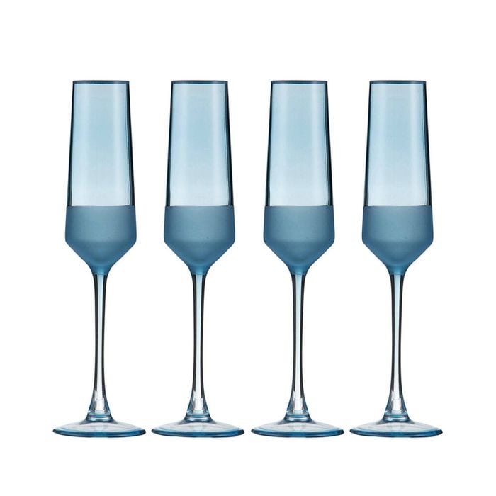 4pc Ladelle Panama Champagne Cocktail Stemware Glasses Drinkware/Barware Ocean
