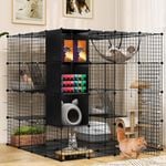 Advwin Large Cat Cage 4 Tier DIY Pet Crate Cat Villa Cat Enclosure