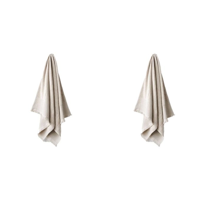 2PK Linen House Aria Sand Cotton/Bamboo Bath Mat 60x80cm - Natural