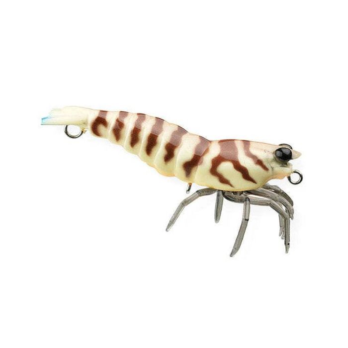 Pro Lure Hybrid Shrimp 92mm Rigged Soft Plastic Fishing Lure White Tiger