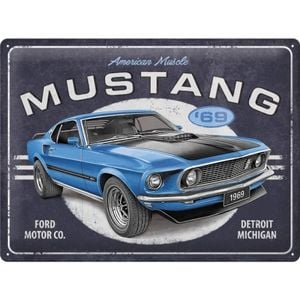 Nostalgic Art Ford Mustang 1969 Mach 1 30x40cm Large Metal Tin Sign