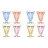 2x 4pc Porto Soda Lime Glass Sundae Glasses 150ml Citron, Ruby, Sky, Rose