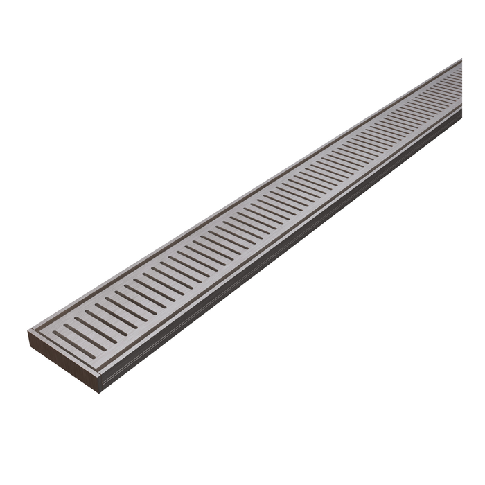 DTA 2m x 21mm x 100mm Brushed Nickel Hayman Grate Drain 