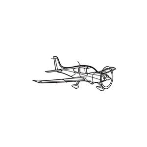 Ignite Laser Cirrus SR22 G2 - Four-Seat High-Performance Aircraft Silhouette Metal Wall Art Rustic Metal 47 inch - 120 cm