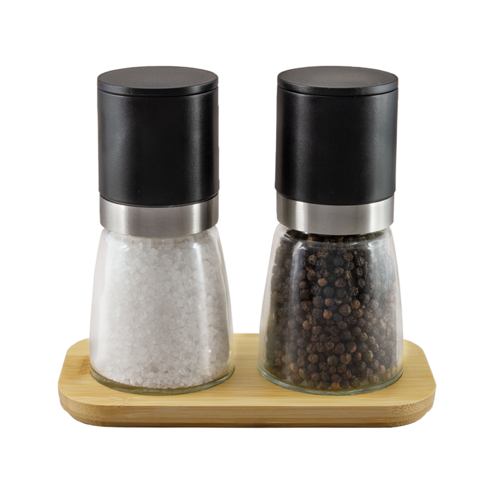 G & S 3 Piece Atlas Upside Down Salt & Pepper Mill Set