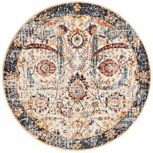 Sense 255 Off White 240x240cm - Large Round Transitional Pet Friendly Indoor Rug
