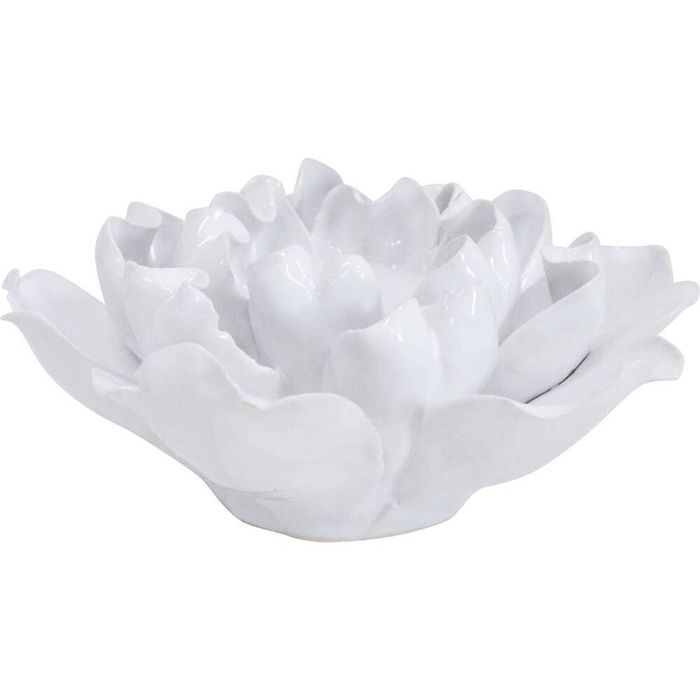 LVD Ceramic Tealight Candle Holder 14.5cm Home Tabletop Display Decor White
