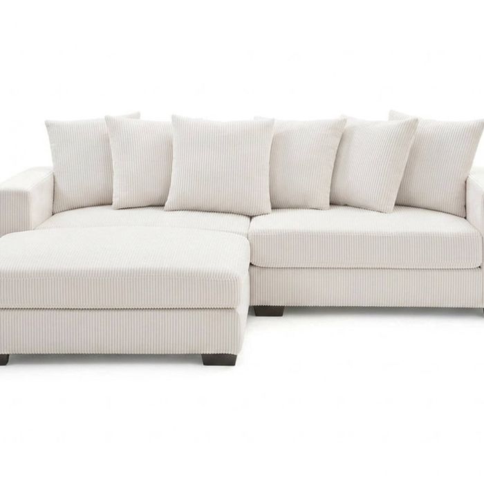 Daury L Shaped Sofa Corduroy - Beige