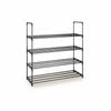 4-Tier Stainless Steel Shoe Rack Storage Organizer to Hold up to 20 Pairs of Shoes (80cm, Black)