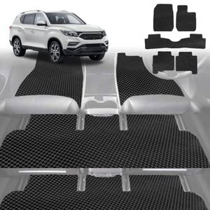 6D Diamond Car Floor Mats for SsangYong Rexton 2017-Current-Ultimate Set-Black-Outback GT