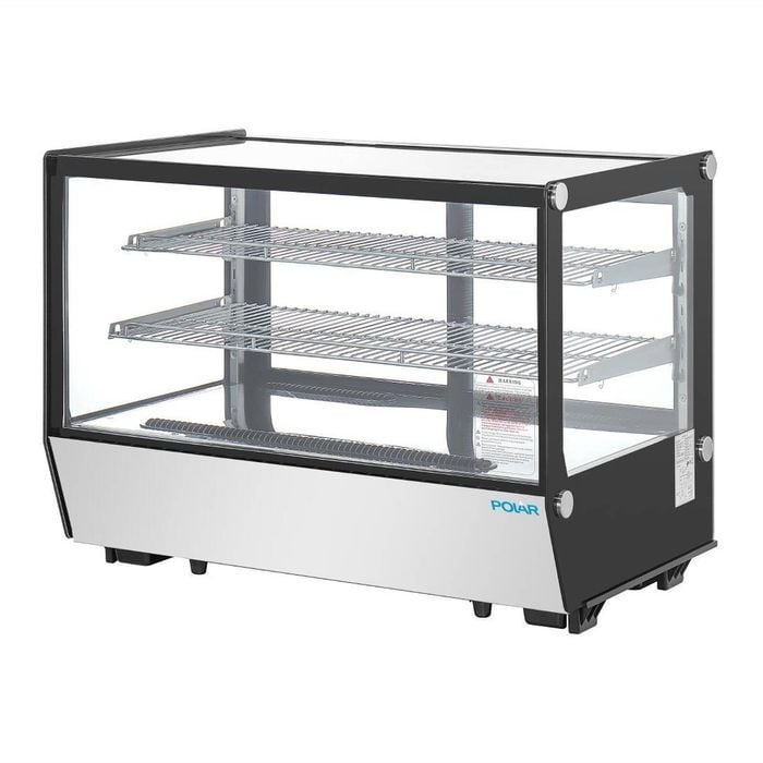 Polar Counter Display Merchandiser G-series Square Glass 160l Commercial Fridge Refrigerated Food Display Case