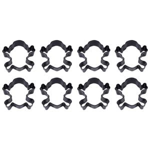 8PK R&M Skull & Crossbones Cookie Cutter Polyresin Coated Steel 9cm - Black