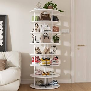 Advwin 7-Tiers Rotating Shoe Rack Tower 360° Spinning Shoe Rack Tower Revolving Free Standing Shoe Storage Organizer