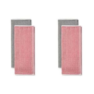 2x 2pc Kitchen Aid 100% Cotton Dish/Tea Towels Empire Red and Charcoal Grey
