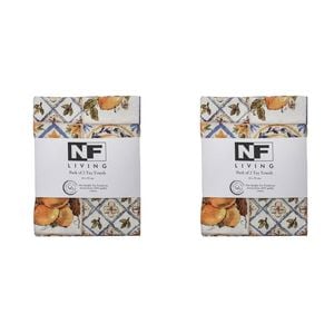 2PK NF Home & Entertaining Essentials PortTile Tea Towel 25x18cm Multicoloured