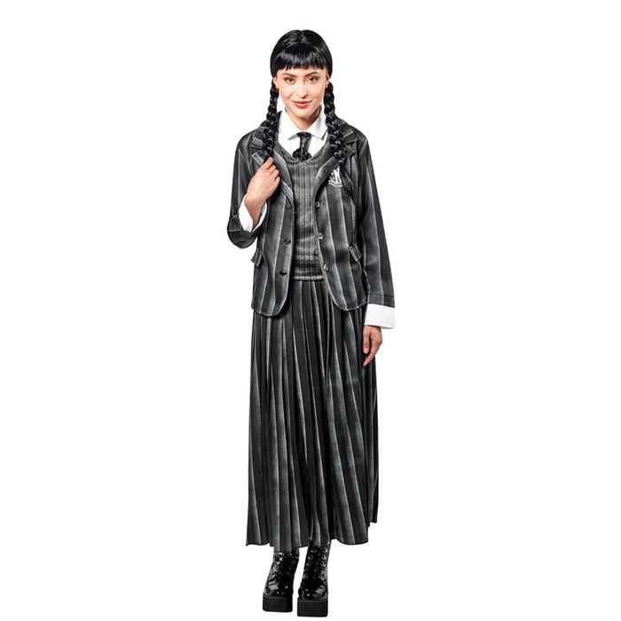 Wednesday Nevermore Academy Dlx Blk Adult Net Costume Dress Up Party/Halloween M