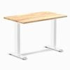 Desky Fixed Height Mini Natural Rubberwood Desk 1000 X 600mm White Frame