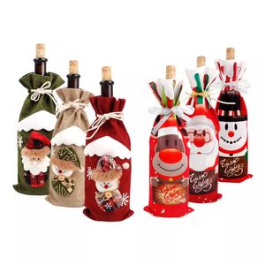 Lifebay Merry Christmas Wine Bottle Cover - Festive Xmas Flannel Decoration