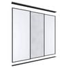 Lugna 2400 x 1801-2700mm Black 1 Mirror 2 Melamine Wardrobe Triple Sliding Doors