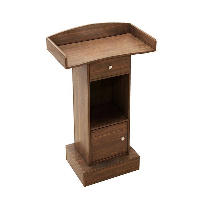 Podium Lectern Stand Wood Presentation Podium Stand Storage Church Pulpit