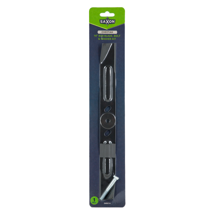Saxon 16” Mower Blade & Bolt Set suits Cheetah, Victa, Ultralite, Yardking