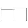 Ufurniture Room Divider Curtain Rods No-drill Floor-to-ceiling Adjustable Room Separator Temporary Window Rod L-shape Black