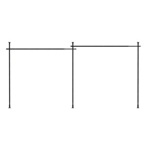 Ufurniture Room Divider Curtain Rods No-drill Floor-to-ceiling Adjustable Room Separator Temporary Window Rod L-shape Black