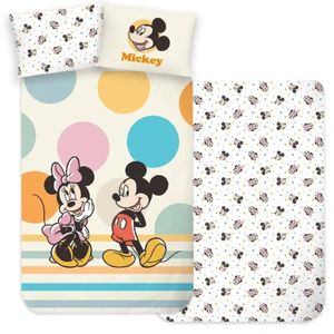 Disney Minnie Mouse And Mickey Mouse Kids Cotton Quilt Cover Set Toddler Bed Size