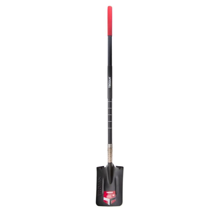 Trojan PowerStep Long Fibreglass Handle Square Mouth Post Hole Shovel