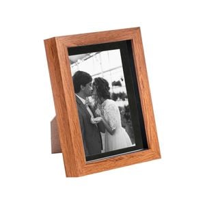 Nicola Spring Acrylic 3D Box Photo Frame with 4" x 6" Mount - 5" x 7"  - Dark Wood