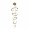 AARON 5 Ring Crystal Chandelier Tri-colour LED (Gold)