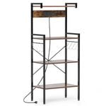 Costway 4-Tier Kitchen Bakers Rack w/Power Outlet Utility Storage Shelf