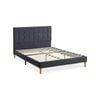 Levede Bed Frame Double Size Mattress Base Platform Wooden Velevt Headboard Grey