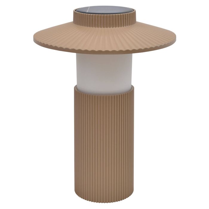 24.5cm Brown Beige Solar Pleated Hat Table Lamp