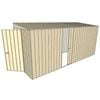 Build-a-Shed 1.5 x 4.5 x 2m Cream Hinged Door Tunnel Shed With Hinged Side Door