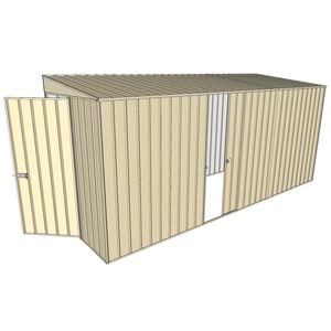 Build-a-Shed 1.5 x 4.5 x 2m Cream Hinged Door Tunnel Shed With Hinged Side Door