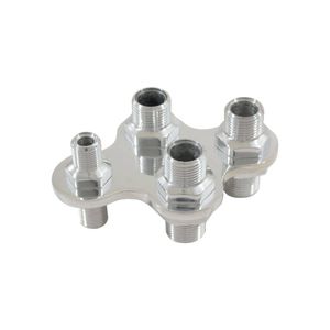 Cal Custom Polished Aluminium 4 Port A/C & Heater Bulkhead