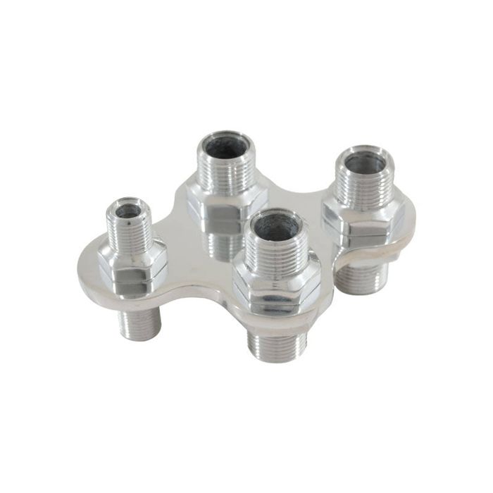 Cal Custom Polished Aluminium 4 Port A/C & Heater Bulkhead
