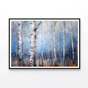Birch Tree Oil Painting   Print 100% Australian Made 90x60cm  (Poster)