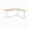 Desky Fixed Height Classic Oak Melamine L-shape Office Desk 1500x1550mm White Frame