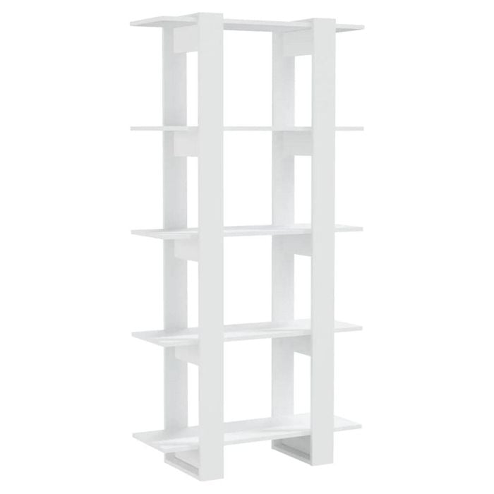 vidaXL Book Cabinet/Room Divider White Engineered Wood Bookcase Storage Rack