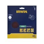 IRWIN 178mm 120G No Holes Quick Fit Random Orbital Sanding Discs - 5 Pack