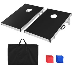 Costway 2pcs Cornhole Game Set Aluminum Frame Toss Drinking Game