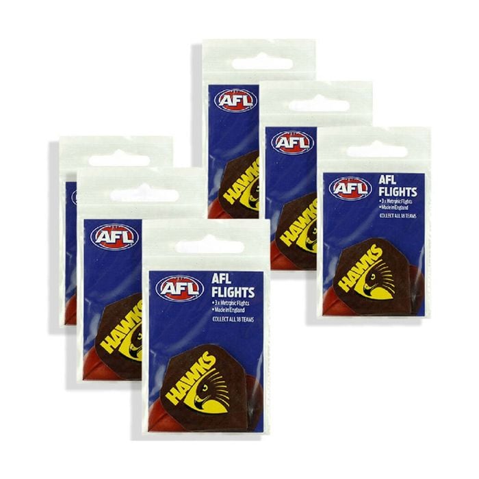 6x 3pc AFL Dart Flights Hawthorn Hawks Team Design Metronic England Made
