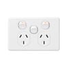 DETA X6 White Double Power Point With Extra Switch