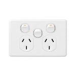 DETA X6 White Double Power Point with Extra Switch