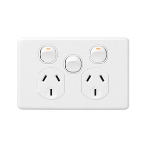 DETA X6 White Double Power Point With Extra Switch