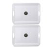 2PK Lemon & Lime Melamine Tray With Handles Large 50X38cm White