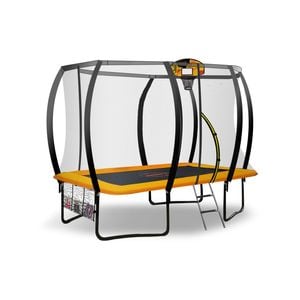 Kahuna Trampoline 8 ft x 11 ft Rectangular with Basketball Set